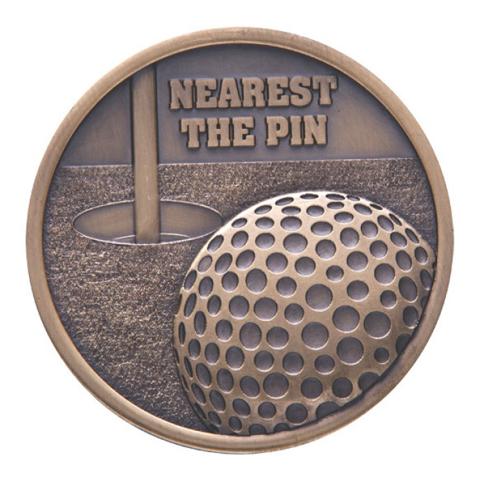 LINK SERIES GOLF DRIVER MEDAL - GOLD - 70MM - NEAREST THE PIN